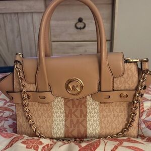 Michael Kors Carmen Small Colorblock Logo Satchel Bag